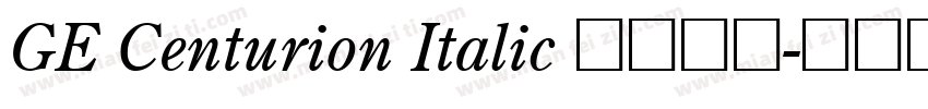 GE Centurion Italic 语言英文字体转换